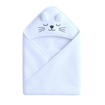 Cape de Bain Bébé – Motif Chat blanc