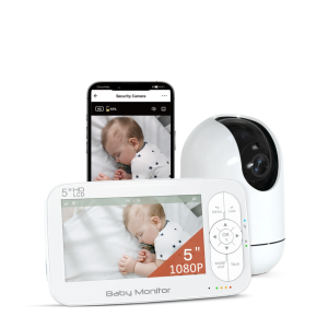 Moniteur Bébé Vidéo pivot WiFi 1080P – Écran 5” avec VOX et Berceuses