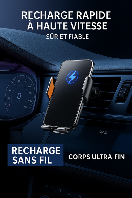 Chargeur à induction pour voiture avec support de téléphone