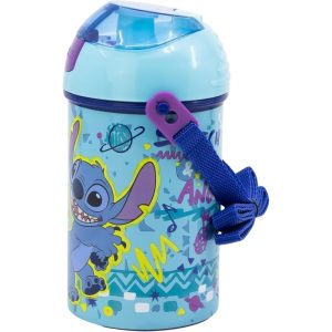Gourde Automatique Enfant Lilo & Stitch Disney – 450 ml, Anti-Goutte