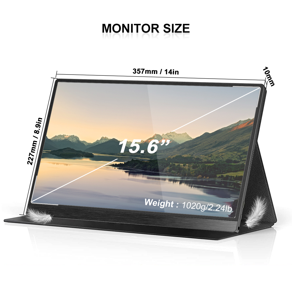 Moniteur Portable 15,6&Prime; IPS Full HD 1080P avec Haut-Parleurs