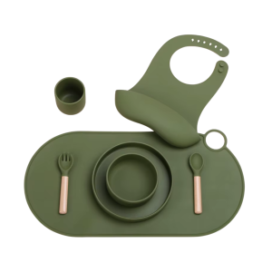 Napperon imprimé / Set repas bébé en silicone sans BPA